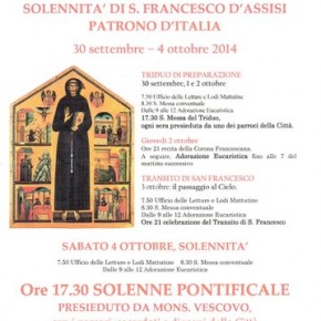 Solennità di San Francesco, Patrono d'Italia 30 settembre - 4 ottobre