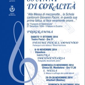 Domenica 28 dicembre : Concerto per gli 80 anni di coralità