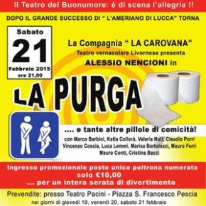 Teatro G. Pacini  sabato 21 febbraio : Teatro del Buonumore: "La purga"