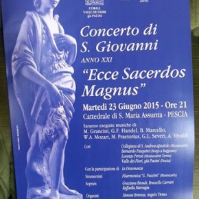 Pescia mercoledì 23 giugno : Concerto di S.Giovanni anno XXI "Ecce sacerdus Magnus"