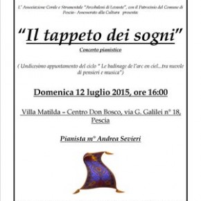 Domenica 12 luglio "Il tappeto dei sogni" Concerto pianistico al Centro Don Bosco