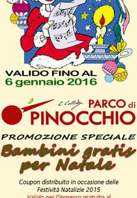 Promozione speciale Natale al Parco di Pinocchio A Collodi per un Natale in famiglia con un regalo a tutti i bambini