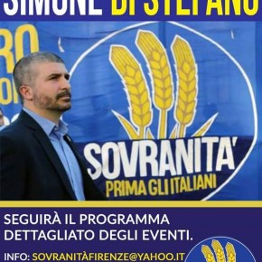 Sabato 14 novembre Simone Di Stefano (Sovranità) a Firenze per una serie di eventi