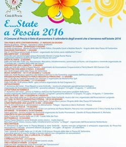 E...state a Pescia 2016  Calendario degli eventi  per l'estate 2016