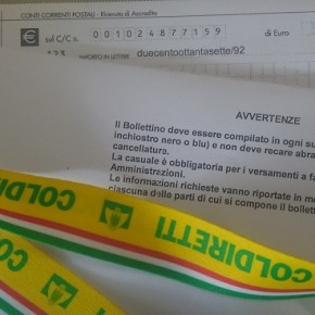 Lettere ad aziende agricole pistoiesi: richieste farlocche di  pagare 287 euro  Coldiretti: NON PAGATE QUEI BOLLETTINI