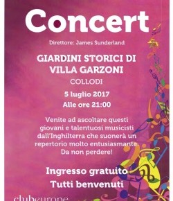 Collodi Giardino di Villa Garzoni mercoledì 5 luglio : Concerto della City of Norwich School