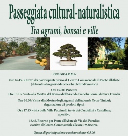 Domenica 1 ottobre Passeggiata cultural-naturalistica tra agrumi, bonsai e ville