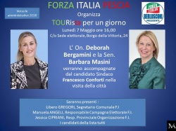 Lunedì 7 maggio Bergamini e Masini a Pescia a sostegno di Conforti.