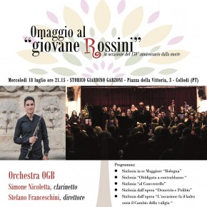 Omaggio al “giovane” Rossini allo Storico Giardino Garzoni.  Mercoledì 18 luglio, ore 21.15. Ingresso libero.
