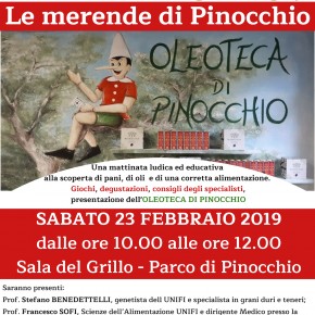 Oleoteca di Pinocchio, sabato 23 febbraio la presentazione con esperti, docenti universitari e giochi a degustazioni.