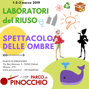 Parco di Pinocchio, Laboratori di Riuso e Spettacolo delle Ombre  Domenica 3 marzo aprono le mostre di Clara Mallegni e di Marcello Scarselli