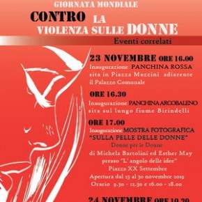 Pescia 25 novembre. Giornata Mondiale contro la Violenza sulle Donne Inaugurazione panchine - Mostra Fotografica - Conferenza