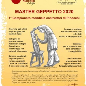 Fondazione Collodi, al via il bando  per il Pinocchio più bello del mondo     Selezioni aperte per la prima edizione per il concorso internazionale  Master Geppetto 2020 che si rivolge ad artisti e artigiani dell’arte.