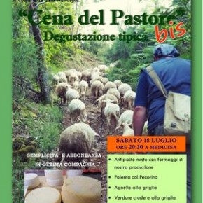 Medicina di Pescia sabato 18 luglio. "Cena del Pastore bis", presso l'azienda agrituristica Albero e Foglia: "Il Bosco delle Fate"