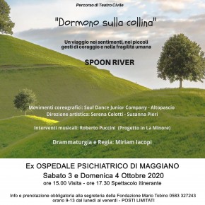 Sabato 3 e domenica 4 ottobre alle 17:30  all'ex ospedale psichiatrico di Maggiano spettacolo di teatro civile "DORMONO SULLA COLLINA"