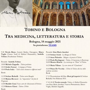 Venerdì 14 maggio. Convegno di studi “TOBINO e BOLOGNA – Tra medicina, letteratura e storia”