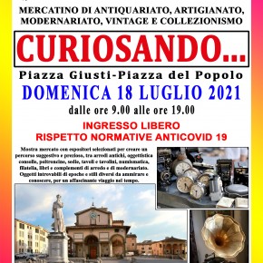 DOMENICA 18 LUGLIO TORNA L'ANTIQUARIATO IN PIAZZA A MONSUMMANO TERME