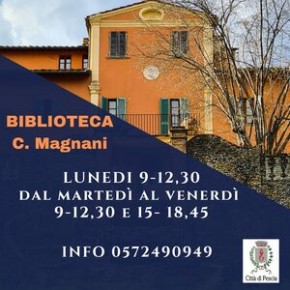 Nuovo orario di apertura della Biblioteca Comunale Carlo Magnani.