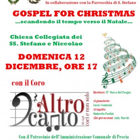 Chiesa dei SS.Stefano e Niccolao domenica 12 dicembre ''Gospel for Christmas scandendo il tempo verso il Natale''.