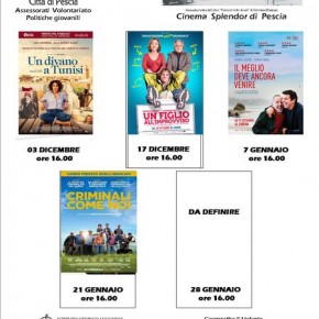 Pescia Cinema Splendor 17 dicembre. Rassegna cinematografica 'Cinematorialmente'