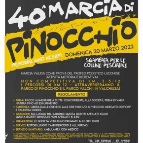 40° marcia di Pinocchio, sgambata sulle colline pesciatine Memorial Gino Incerpi