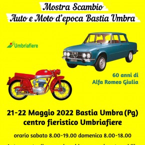 Bastia Umbra 21-22 maggio- Mostra Scambio Auto e Moto d'Epoca
