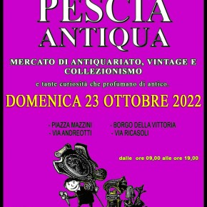 DOMENICA 23 OTTOBRE 2022 ore 9/18  Piazza Mazzini e centro storico  Antiquariato, artigianato, collezionismo e vintage