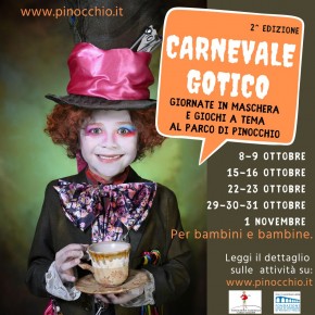 Torna il Carnevale Gotico per mascherine e mostriciattoli  Dall’8 ottobre, l’halloween dei bambini al Parco di Pinocchio