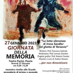 Pescia Teatro Pacini 27 gennaio. Giornata della memoria   Teatro Pacini  'La lotta silenziona di Irena Sandler nel ghetto di Varsavia'