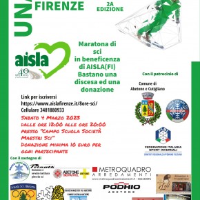 Sci e solidarietà: sabato 4 marzo torna la maratona “Una pista per Aisla Firenze” ad Abetone e Cutigliano