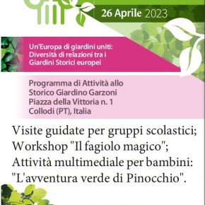 Il 26 aprile celebrazione dei giardini storici europei  A Collodi iniziative per i turisti al Giardino Garzoni
