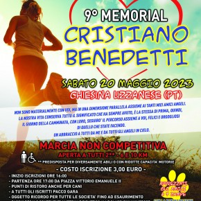 Sabato 20 maggio la 9ª edizione del Memorial Cristiano Benedetti. Maratona non competitiva di 2, 6 e 10 km. La manifestazione si svolgerà anche in caso di maltempo