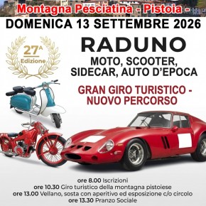 VELLANO DOMENICA 13 SETTEMBRE 27mo RADUNO MOTO, AUTO, SIDECAR e SCOOTER D'EPOCA