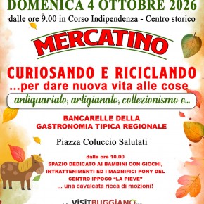 BORGO A BUGGIANO  DOMENICA 4 OTTOBRE 2026 dalle ore 9  CURIOSANDO E RICICLANDO...per dare nuova vita alle cose!  Mercato di antiquariato, artigianato, collezionismo e vintage