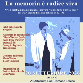 Lucca domenica 20 Settembre Auditorium di San Romano. DOPPIO APPUNTAMENTO CON LINO GUANCIALE A LUCCA  LA MEMORIA E' RADICE VIVA
